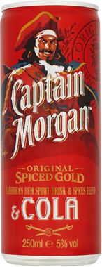 Captain Morgan Spiced Gold Rum and Cola 250 ml x 12