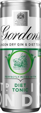 Gordon's London Dry Gin and Diet 250 ml x 12