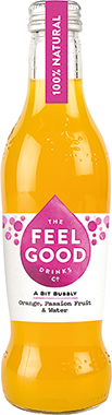 Feel Good Orange & Passion Fruit Sparkling Juice Drink, NRB 275 ml x 24