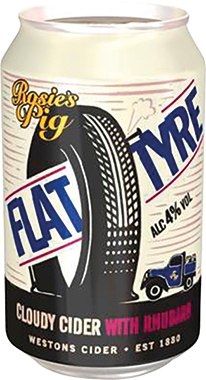 Westons Rosie's Pig Flat Tyre Cloudy Cider with Rhubarb 330 ml x 12