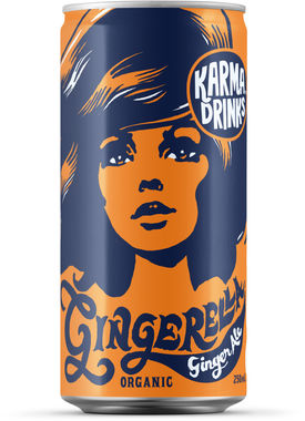 Karma Gingerella Ginger Ale, Can 250 ml x 24
