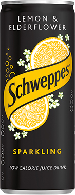 Schweppes Sparkling Juice Lemon & Elderflower Can 250 ml x 24