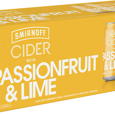 Smirnoff Cider Passionfruit and Lime 330ml x 10 x 3