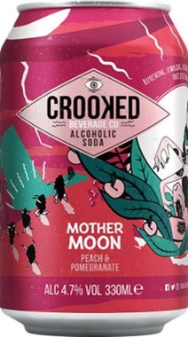 Crooked Alcoholic Soda - Mother Moon - Peach and Pomegranate 330 ml x 12 (2)
