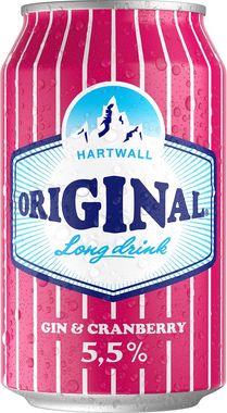 Hartwall Original Long Drink Gin & Cranberry, Can 330 ml x 24