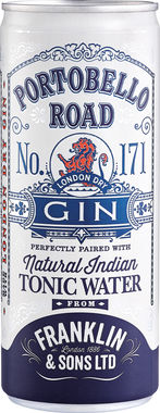 Portobello Rd & Franklin Natural Indian Tonic, Can 250 ml x 12