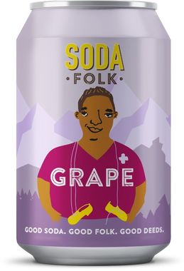 Soda Folk Grape Soda, Can 330 ml x 24
