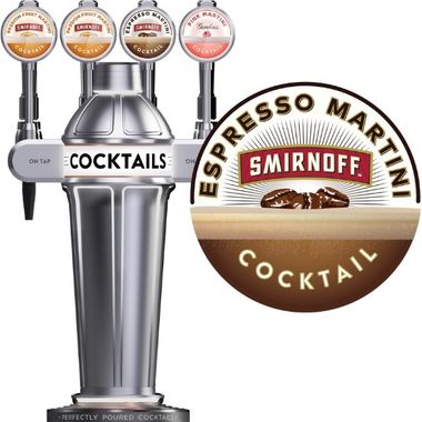 Smirnoff Espresso Martini BIB, draughtcocktails@diageo.com for installs 10lt