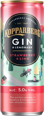 Kopparberg Gin Strawberry & Lime, Can 250 ml x 12