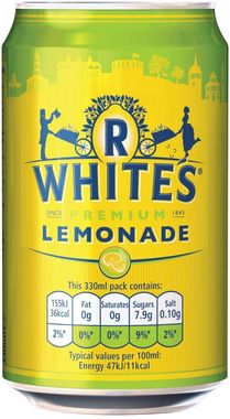 R.Whites Lemonade, Can 330 ml x 24