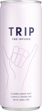 Trip Lightly Sparkling Cbd Infused Elderflower Mint Drink 25 cl x 24